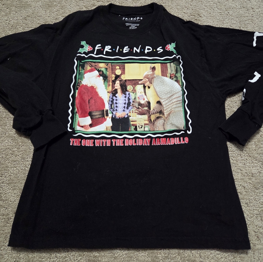 Black Friends Holiday Armadillo Long Sleeve Shirt Size XS